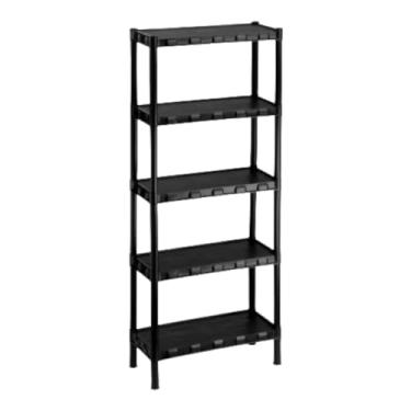 Imagem de Estante Livros Modular Preta 5 Prateleiras Plástico