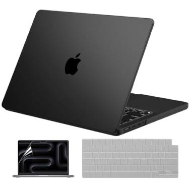 Imagem de EooCoo Capa compatível com MacBook Pro 35.6 cm M5 2025 2024-2021 M4 M3 M2 M1 Pro Max Chip, capas rígidas com capa de teclado, protetor de tela - preto espacial