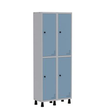 Imagem de Armário Guarda Volume Locker Roupeiro  de Aço 2 Vãos 4 Portas GR302/4 