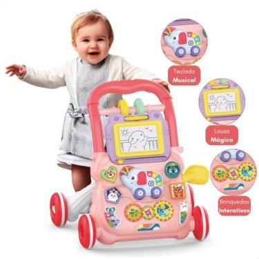 Imagem de Andador Infantil De Empurrar Para Bebê Com Teclado Musical Carrinho Br