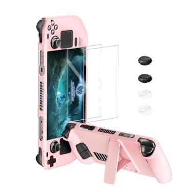 Imagem de bibuks Capa Para Steam Deck, Protetora Deck Oled, Acessórios Com Antiderrapante, Suporte, 2 Protetores De Tela, 4 Polegar (Rosa)