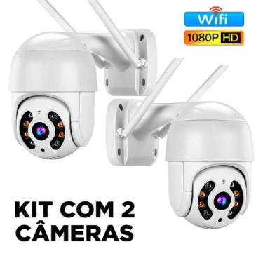 Imagem de Kit com 2 Câmeras Ip Dome Externa Yoosee Wifi Autotracking Colorida 3m