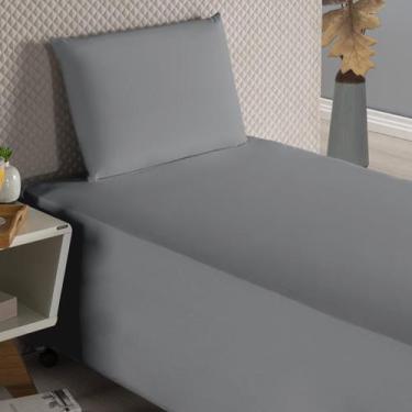 Imagem de Jogo De Lençol Conjugado Solteiro Algodão Cama Box Cinza - Beatriz Enx
