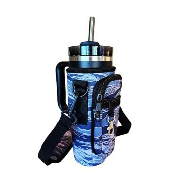 Imagem de Koverz Garrafa térmica de neoprene com alça para Stanley 850 g, Camo Waves