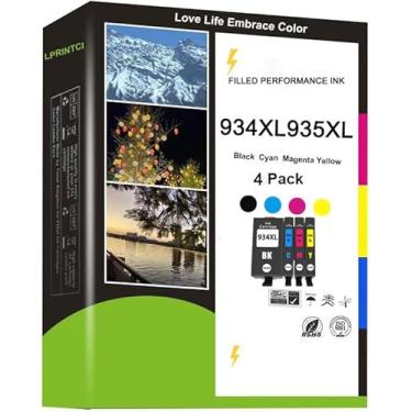 Imagem de Pacote combo de cartuchos de tinta 934XL 935XL compatível com HP 934 935 | Substituição para impressoras HP OfficeJet Pro 6830 6230 6815 e OfficeJet 6820 6220 | Pacote com 4 (preto, ciano, magenta