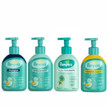 Imagem de Kit Shampoo e Condicionador de Glicerina Pampers + Loção Corporal + Sabonete Líquido