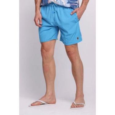 Imagem de Short Vôlei Masculino Malha Básico Liso Polo Wear Azul Médio-Masculino