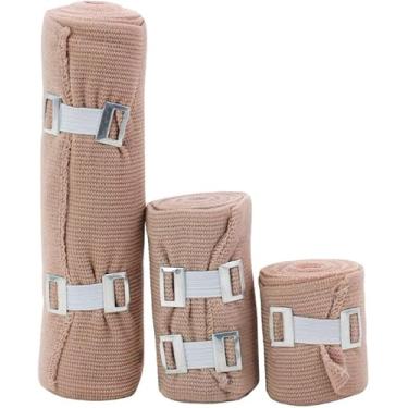 Imagem de Kit com 3 Bandagens Elásticas 4,5m – Compressão Terapêutica para Varizes, Torções, Treinos e Recuperação | Tamanhos P M G