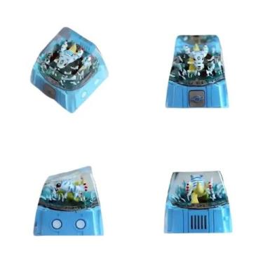 Imagem de Agumon Gabumon Digimon Anime Resina Personalizada Keycap Translúcido P
