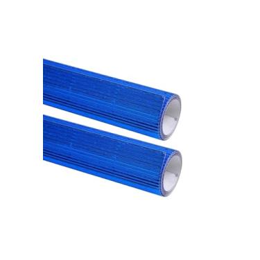 Imagem de Rolos de papelão ondulado metálicos multicoloridos para projetos de arte artesanal, placas de bricolage - 2 rolos - 25 x 70 cm - papel canelado ranhurado arco-íris (azul royal)