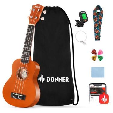 Imagem de Pacote inicial Ukulele Donner Soprano de 21 polegadas para iniciantes,