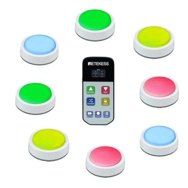 Imagem de Retekess TM102 Buzzers for Trivia Games, Answer Buzzers with Light, Easy to Uses, Rechargeable Buzzers, Wireless Buzzer System for Game Show, Back to School