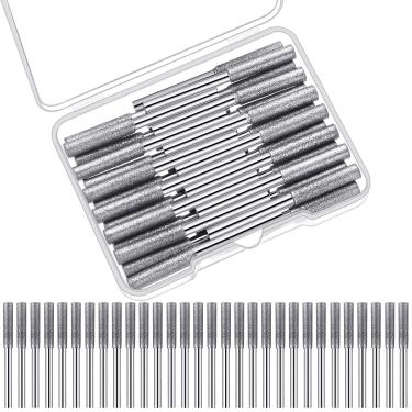 Imagem de Honoson 30 peças de lixa de moagem de pedras com uma caixa de armazenamento, ferramentas de polimento para moagem para afiador de motosserra, 5/32 polegadas/4 mm