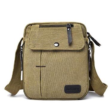 Imagem de Bolsa de ombro pequena bolsa de viagem casual simples bolsa tiracolo feminina masculina, Caqui, Small