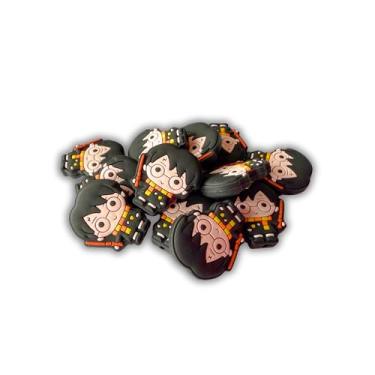 Imagem de Miçanga focal de silicone Wizard Boy, pacote com 12 unidades, 3 cm, varinha do mundo mágico, personagem, porco, raio, pote para canetas com contas, chaveiros, cabides Freshie