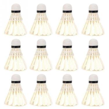 Imagem de Peteca Para Badminton Pena De Ganso - 12 Peças