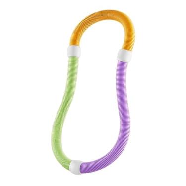 Imagem de oshhni Argola de ginástica com peso, design amigável à cintura, dobrável, de PVC, com mola ponderada, anel de exercícios para academia, casa, viagem, adultos, 1.2 Kg