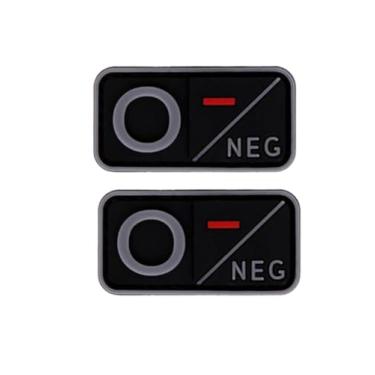 Imagem de Ruoming 2 peças externas 3D PVC borracha macia tipo sanguíneo médico, crachá de gancho de resgate, emblema de moral, acessório DIY (cinza O-)