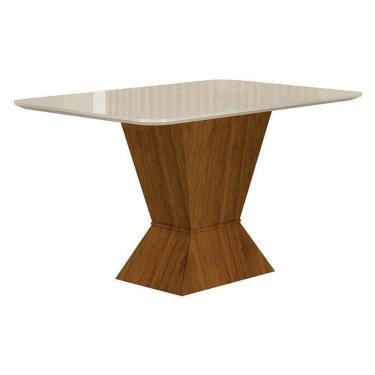Imagem de Mesa De Jantar Larissa 120x80 Freijó Off White - Leifer Móveis