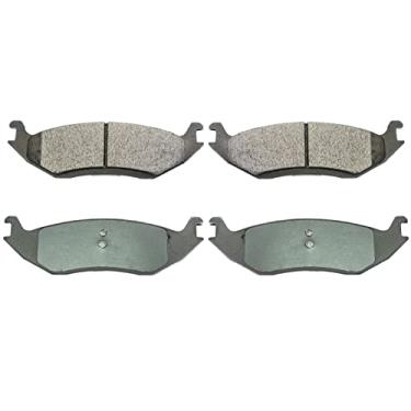Imagem de EXPPOWER Kit de substituição de pastilhas de freio de cerâmica traseiras para Dodge Durango Chrysler Aspen 2005-2018 Ram 1500