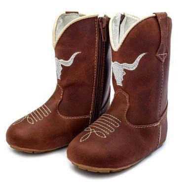 Imagem de Bota Texana Infantil Bili Bilu Couro Fóssil Havana 1313, 24, Rope