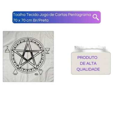 Imagem de Toalha Tecido Jogo De Cartas Pentagrama 70 X 70 Cm Br/Preta - Meta Ata