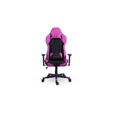 Imagem de Cadeira Gamer XT Racer Defender NR17, Até 120kg, Com Almofadas, Reclinável, Descanso de Braço 3D, Preto e Rosa - XTR-033