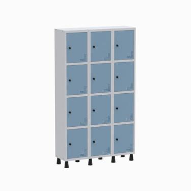 Imagem de Armário Locker Guarda Volume Aço Light 12 portas 103,5x179,5cm - Pandi