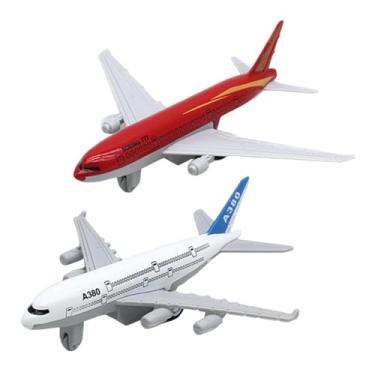 Imagem de YIJU 2x Avião modelo de brinquedo colecionável de liga infantil, enfeite de avião para presente, prateleiras, lembrança, decoração comemorativa, Vermelho Branco
