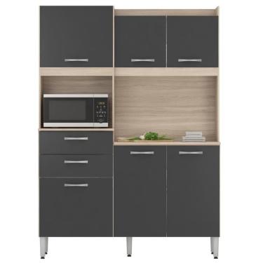 Imagem de Kit Cozinha Compacta 6 Portas 2 Gavetas Harmonia D02 Avena/grafito - Mpozenato