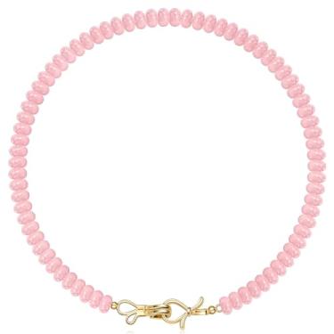 Imagem de Colar de pedras preciosas, gargantilha com contas, para mulheres, melhores amigas, presentes de aniversário para adolescentes, coisas modernas, meias de Natal para ela, laço de ouro 14K, joia de pedra