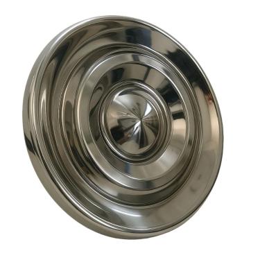 Imagem de Fruteira Centro Mesa Inox Bandeja Redonda Grande 50cm Allene