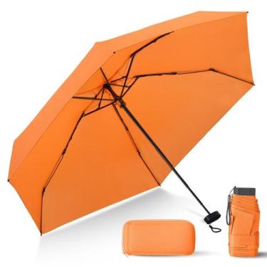 Imagem de Guarda-chuva LEAGERA Compact Travel com estojo leve laranja