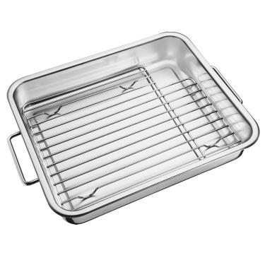 Imagem de Assadeira Tramontina Service em Aço Inox com Grelha 39 x 33 cm 6,4 L 61409380