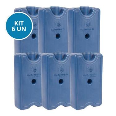 Imagem de Kit 6 Gelo Placa Gel Artificial Reutilizável Rígido 200ml - Gelotech