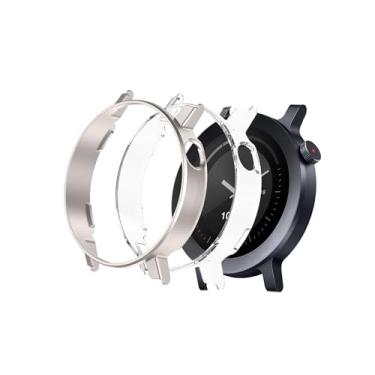 Imagem de (Pacote com 2) Capa para smartwatch CMF by Nothing Watch Pro 3, capa protetora de policarbonato fina e leve para Nothing CMF Watch Pro 3, (transparente + luz das estrelas)