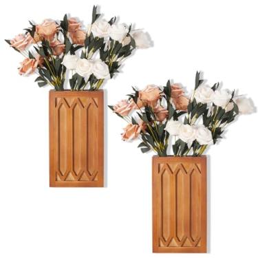 Imagem de Conjunto de vaso de parede de madeira