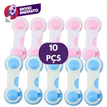 Imagem de Trava de Segurança Gaveta Porta Armário Tranca Geladeira Segurança Pro