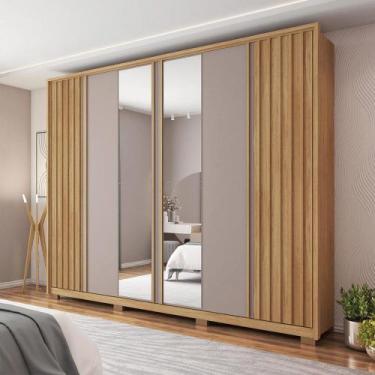 Imagem de Guarda Roupa Casal Bravus 6 Portas de Bater com 2 Espelhos e 4 Gavetas