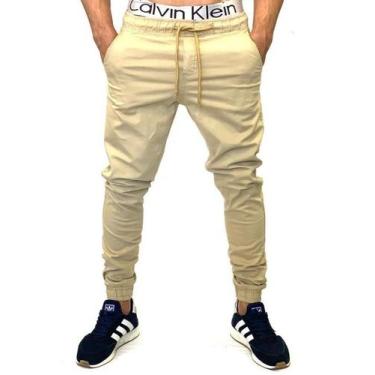 Imagem de CALÇA Jeans JOGGER MASCULINA SARJA COM ELASTICO - Emporium black , Beg