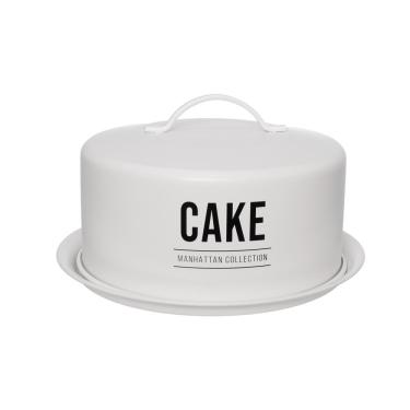 Imagem de Porta – Bolo com Cúpula Hauskraft Manhattan em Aço Galvanizado Branco – 28,5 cm