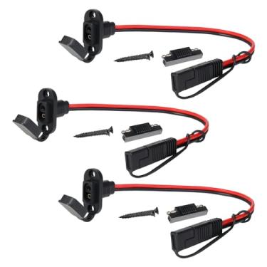 Imagem de TMH Conector SAE de 3,5 m a 12 AWG, tomada lateral, adaptador de plugue SAE de montagem embutida, cabo de extensão macho para fêmea para carregador de bateria de gerador solar com parafusos de