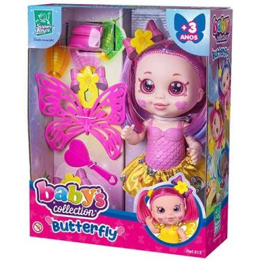 Imagem de Boneca Butterfly Borboleta Cabelo Rosa e Azul - Super Toys 