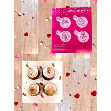 Imagem de PP3 Kit com 4 mini estêncils páscoa para confeitaria e artesanato. - c