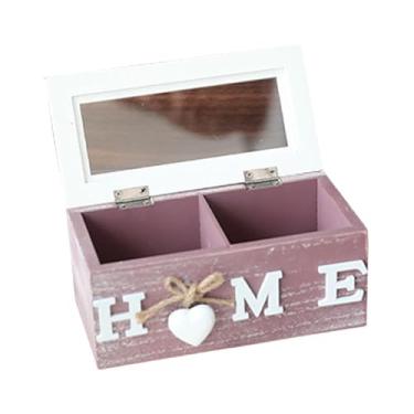 Imagem de Fenteer Caixa de armazenamento de madeira, caixa de joias, presentes, artigos de escritório, versátil com tampa transparente, organizador de mesa, suporte, Roxo