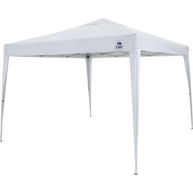 Imagem de Tenda Gazebo Dobrável 3m x 3m Poliéster Branca Bel, 3m x 3m