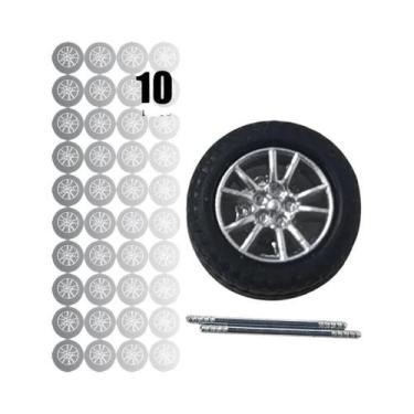 Imagem de Rodas De Carro Modelo Com Pneus De Borracha Em Escala 1/64, Peças De V
