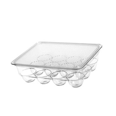Imagem de AFXGUSD Porta-ovos Transparente com Tampa E Alça, Acessório Organizador de Geladeira, Versátil para Cozinha, Recipiente de Caixa de Ovos Que Economiza Espaço, 12 Compartimentos