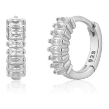 Imagem de Brinco Argola Zircônia Clicker 2 3 Furo - Prateado - De Castro Joias