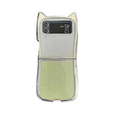 Imagem de Capa de celular com orelhas de gato em gradiente para Samsung Galaxy Z Flip 6 5 4 3, capa traseira protetora para ZFlip4 ZFlip5 ZFlip6, E, para Z Flip 5 e 6